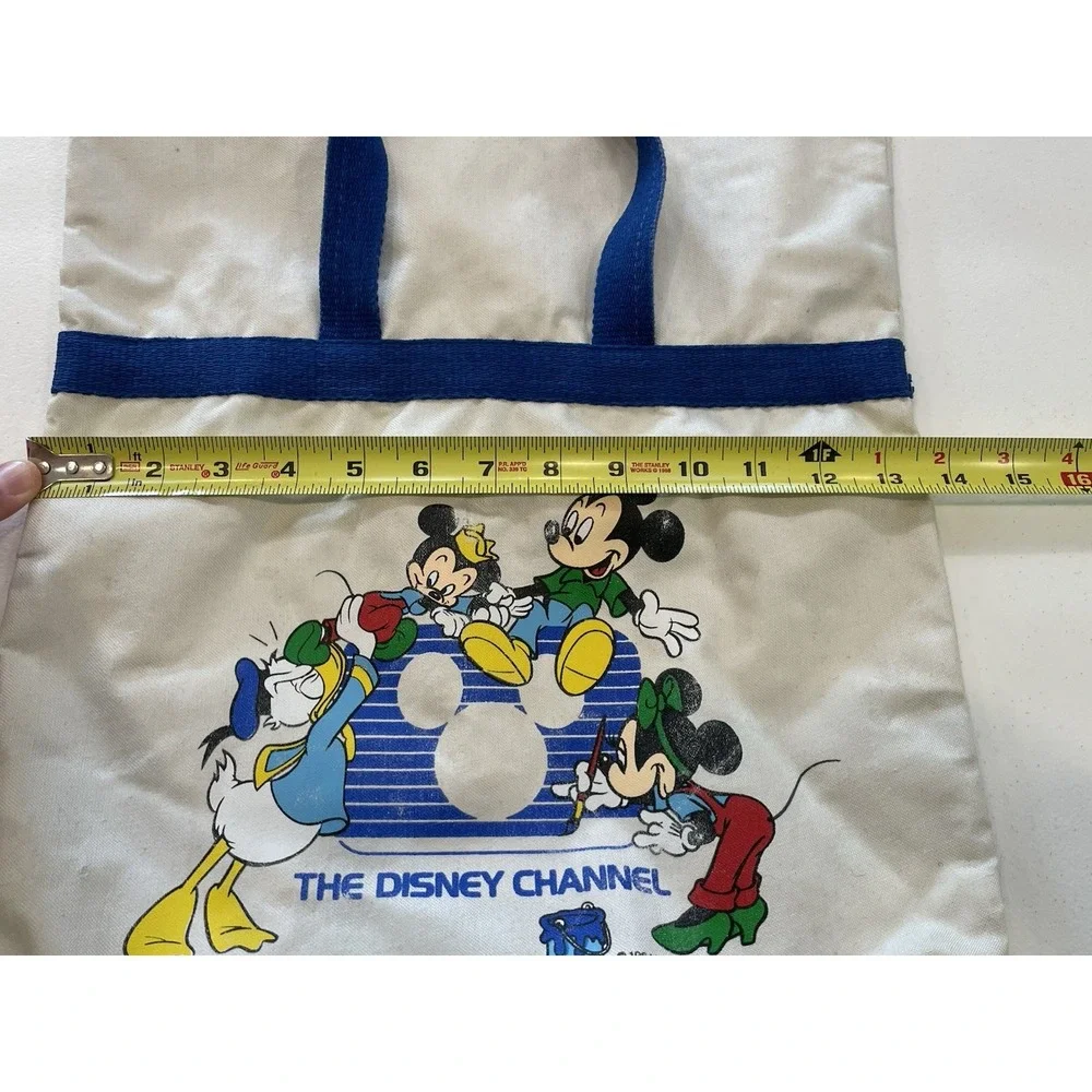 Vintage 1994 Disney Channel Bucket Draw String Beach Bag Mickey‎ Mouse Travel